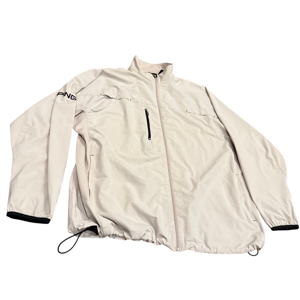 Ping Collection Golf Jacket Performance Beige Off White Men's Size Large